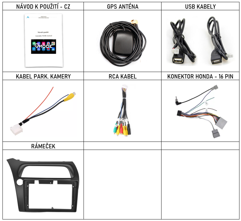 CZ Příslušenství pro autorádio Bmode n pro Honda Civic 8G s CarPlay AndroidAuto - evtech.cz